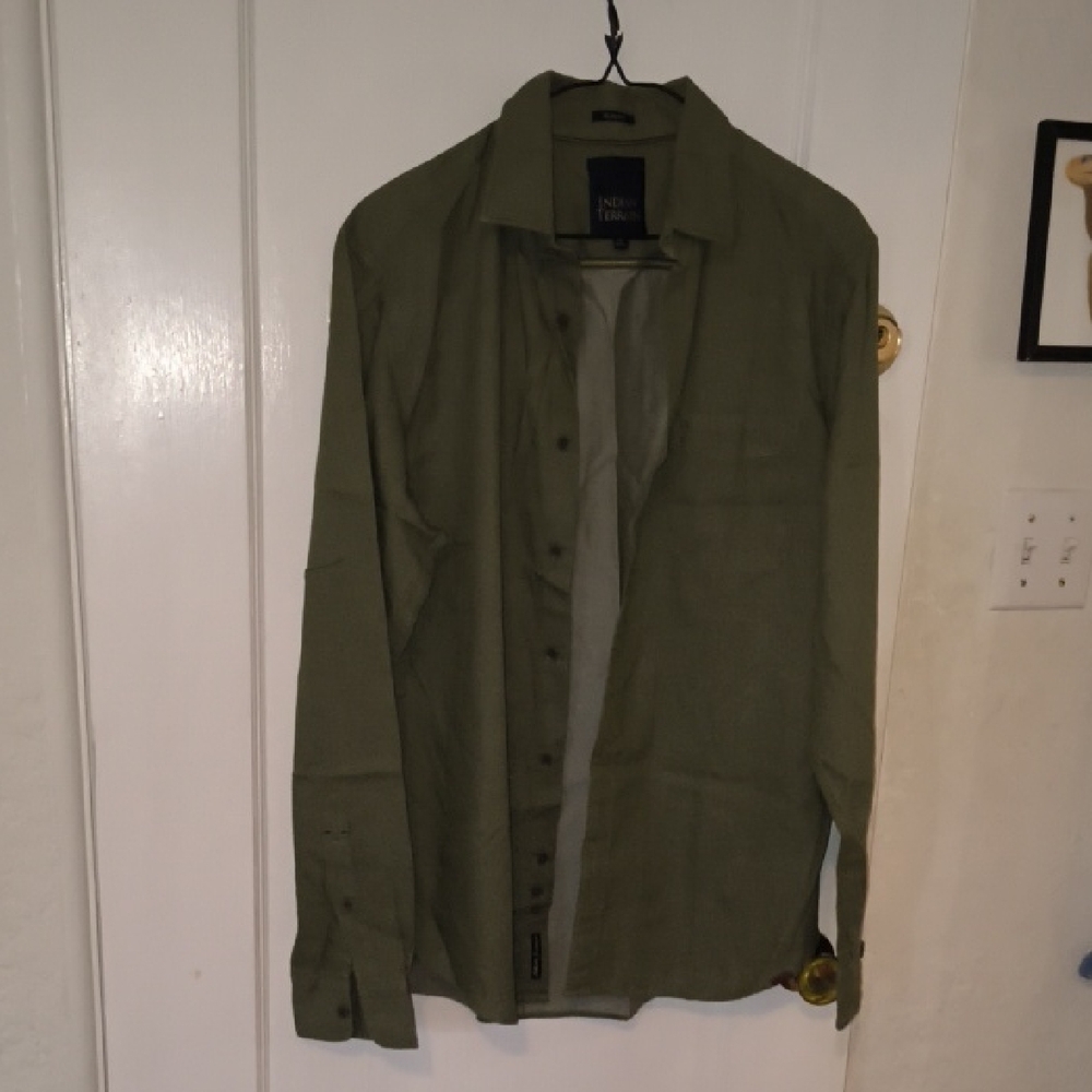 Indian Terrain | Men's Olive Dress Shirt